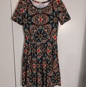 LuLaRoe Bright Print Short Sleeved Dress